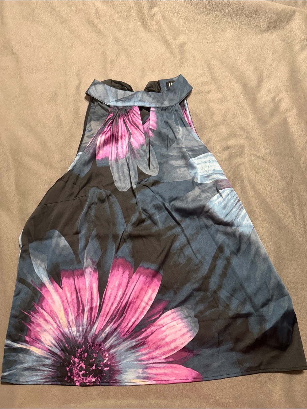 INC International Concepts Pink and Gray Floral Halter Camisole